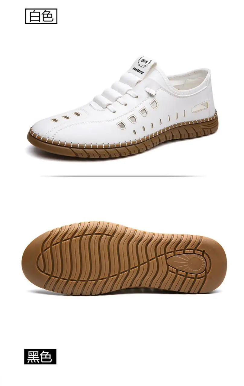 Men's Stylish Laser Cut White Casual Shoes